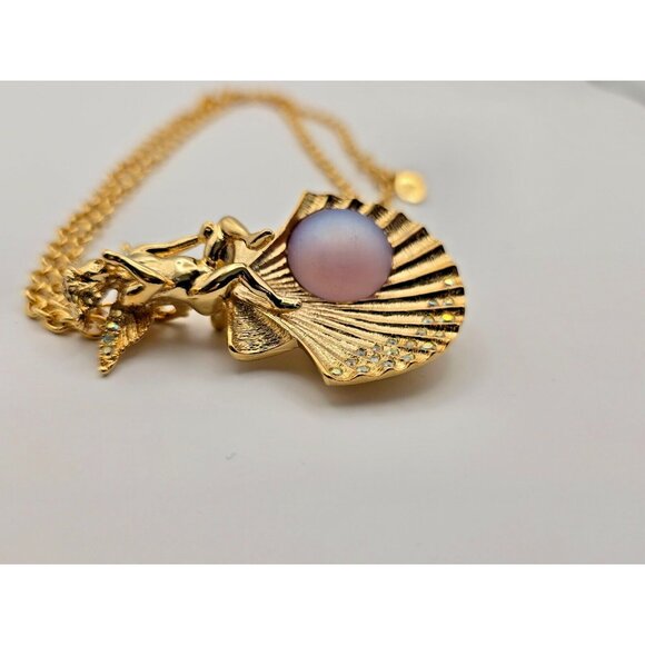 Kirks Folly Whispering Angel Interchangeable Seashell Brooch Pendant Necklace - Picture 5 of 14